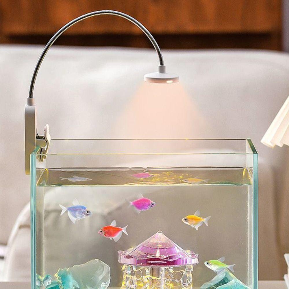 Waterproof Mini Clip-on Aquarium Lamp Adjustable Plants Grow Lamp  Home Decorations