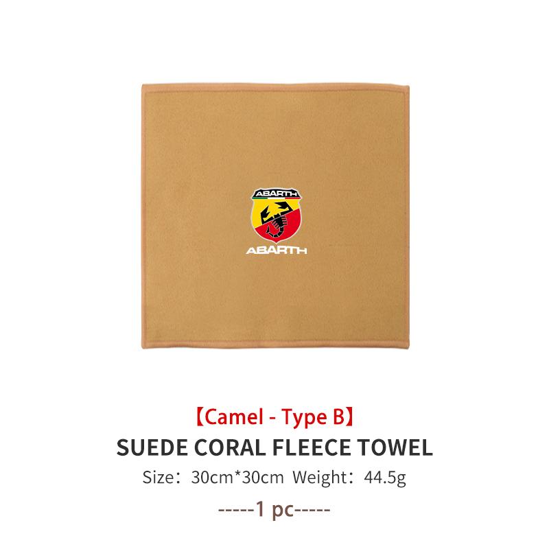 For Abarth Microfiber Towel Car Drying Towel Auto Plush Wash Towel Car Cleaning FR FIAT 500 Doblo Tipo Panda Ducato Punto Stilo