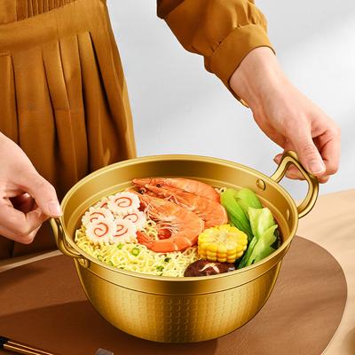 סיר נירוסטה 304 לאטריות אינסטנט קוריאניות, לשימוש ביתי או במעונות, סיר לאטריות אינסטנט, סיר מרק קטן