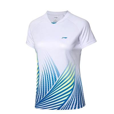 Codzienny pulower z okrągłym dekoltem Szybkoschnący oddychający T-shirt z krótkim rękawem Koszulki damskie Biały AAYQ074-2