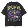 Yu Gi Oh Dark Magician Girl T-shirt Vintage Washed Oversized T Shirt Men's Unisex Clothing High Quality Pure Polyester Tee Tops