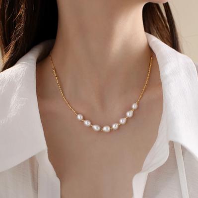 Natuurlijke Barokke Parelketting Dames Niche Kralen Lachend Sleutelbeenketting Temperament Nekketting