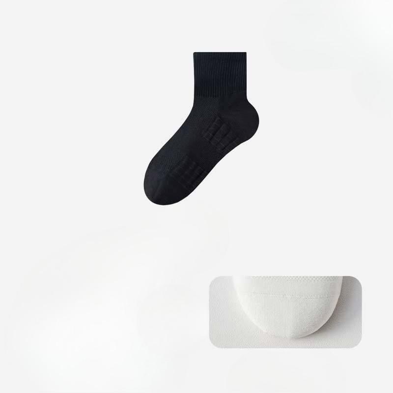 Women's Mid-calf Cotton Socks, Antibacterial and Deodorizing, Towel Bottom Mesh Breathable, Running Sports Long Calf Socks