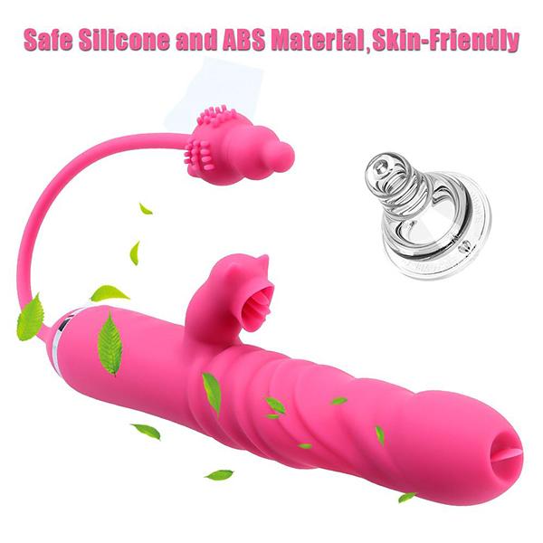 3 Modes Telescopic Dildo G -Spot Massage 10 Frequency Sex Toy for Women Tongue Licking Vibrator Vagina Clitoral Stimulator