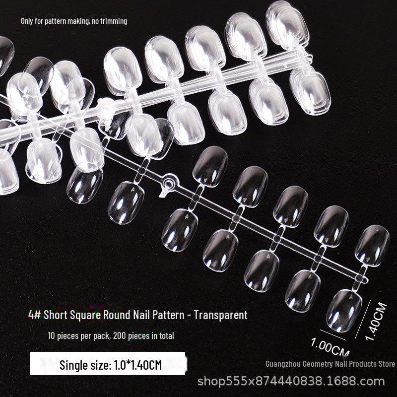 Japanese Oval and Square Round Pattern False Nail Sample