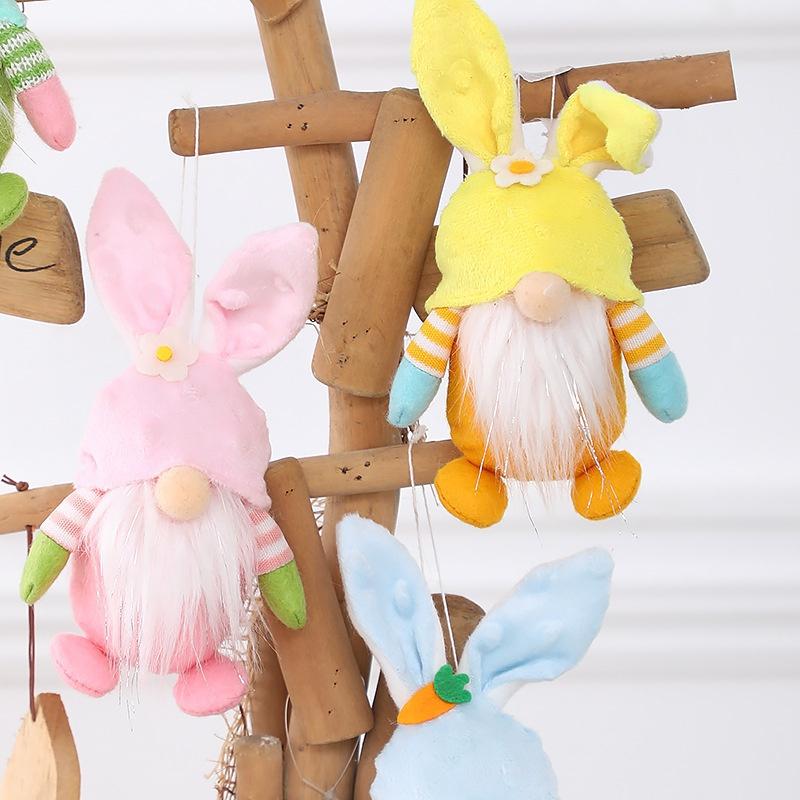 2023 New Easter Faceless Gnome Rabbit Doll Handmade Reusable Home Decoration Spring Hanging Bunny Ornaments Kids Gifts