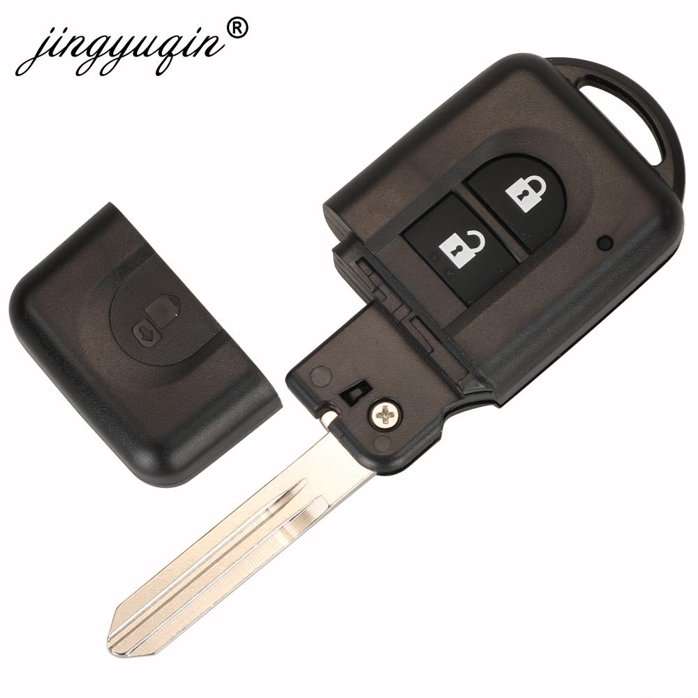 jingyuqin 2Buttons Remote Car key Shell for Nissan Pathfinder Micra Xtrail Qashqai Note NV200 Tida Juke Duke Auto Key Fob Case