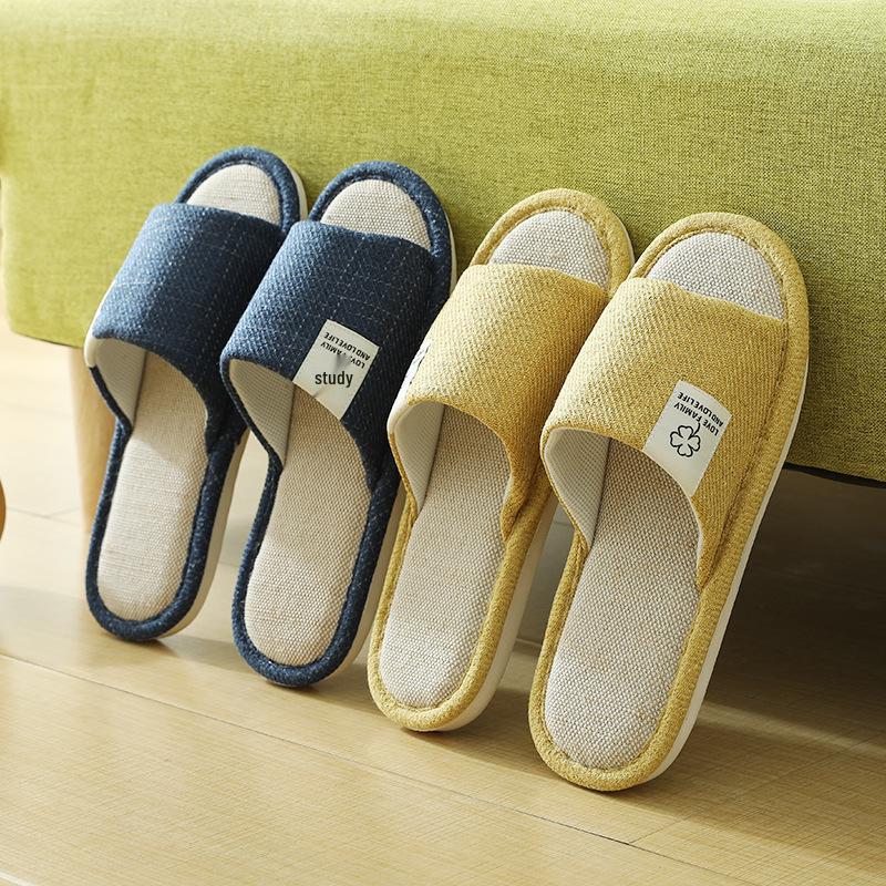 Linen Slippers for Men & Women: Indoor/Outdoor, All-Season, Cotton Linen, Japanese-Korean Style, Spring/Autumn