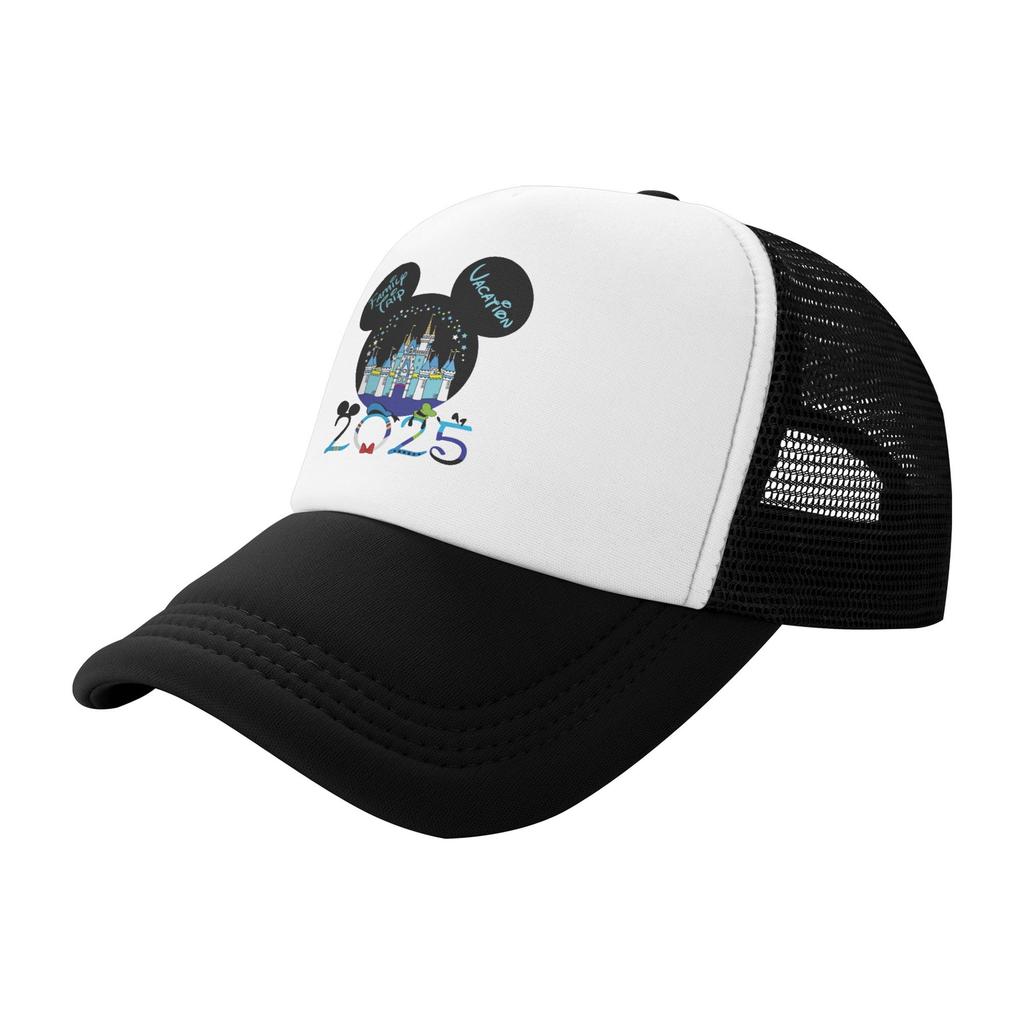 Disney mickey Family Vacation 2025 Disneyworld Trip Foam Mesh Trucker Hat Vintage Summer Mesh-back Baseball Cap Adjustbale