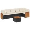VidaXL Salon de Jardin avec Coussins 7 pcs, Canapés de Terrasse, Ensemble de Meubles de Patio, Mobilier d'Extérieur, Noir 3227673