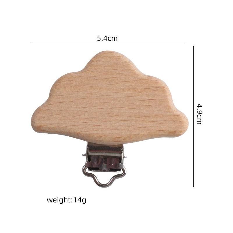 1Pcs Cute Modelling Beech Wood Pacifier Clip Baby DIY Cartoon Animal Wooden Log Pacifier Clips Nipple Chain Holder BPA Free