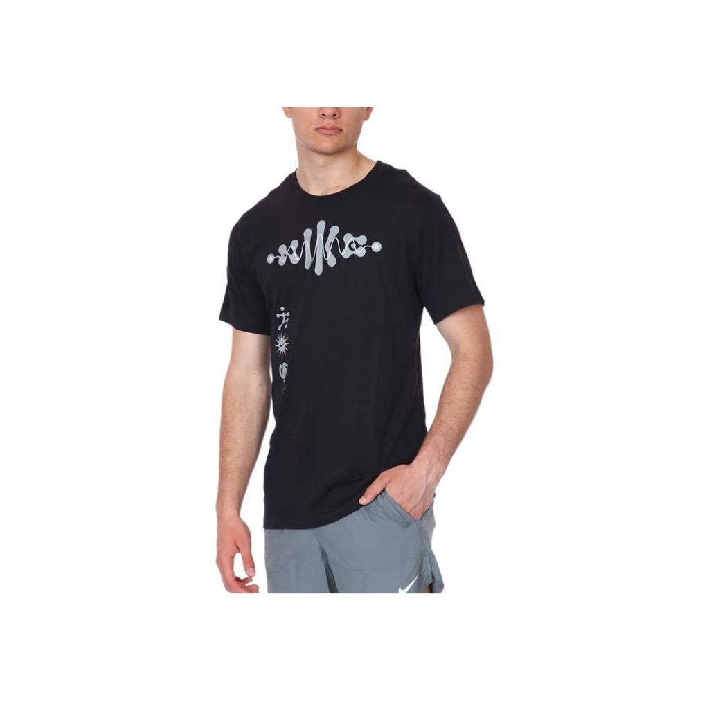Nike Printed Pattern Pullover Crew Neck Short Sleeve T-Shirt Men Tops Black DM5435-010