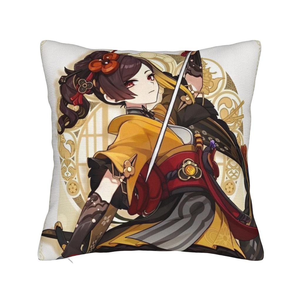 Genshin Sucrose Pillowcase Printed Fabric Cushion Cover Decorations Kawaii Game Anime Online Games Pillow Case Cover Home Zipper
