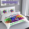 3pcs Custom Name Rainbow Friends Bedding Set,Includes 1 Duvet Cover and 2 Pillowcases,All-season Bedroom Decor