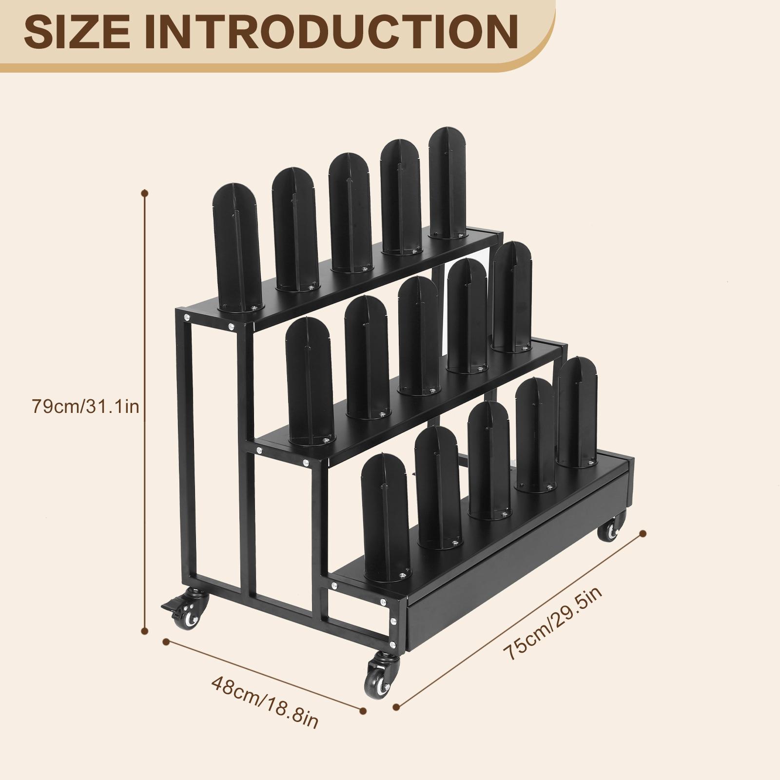 

Тележка для хранения с колесами, вращающимися на 360°, легко собирается, используется для ПВХ скатерти, автомобильной оконной пленки, рулона кожи, дисплея для обоев