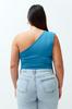 Women's Style Plus Size Cinnamon Asymmetric Collar Knitted Body with Snaps at the Bottom