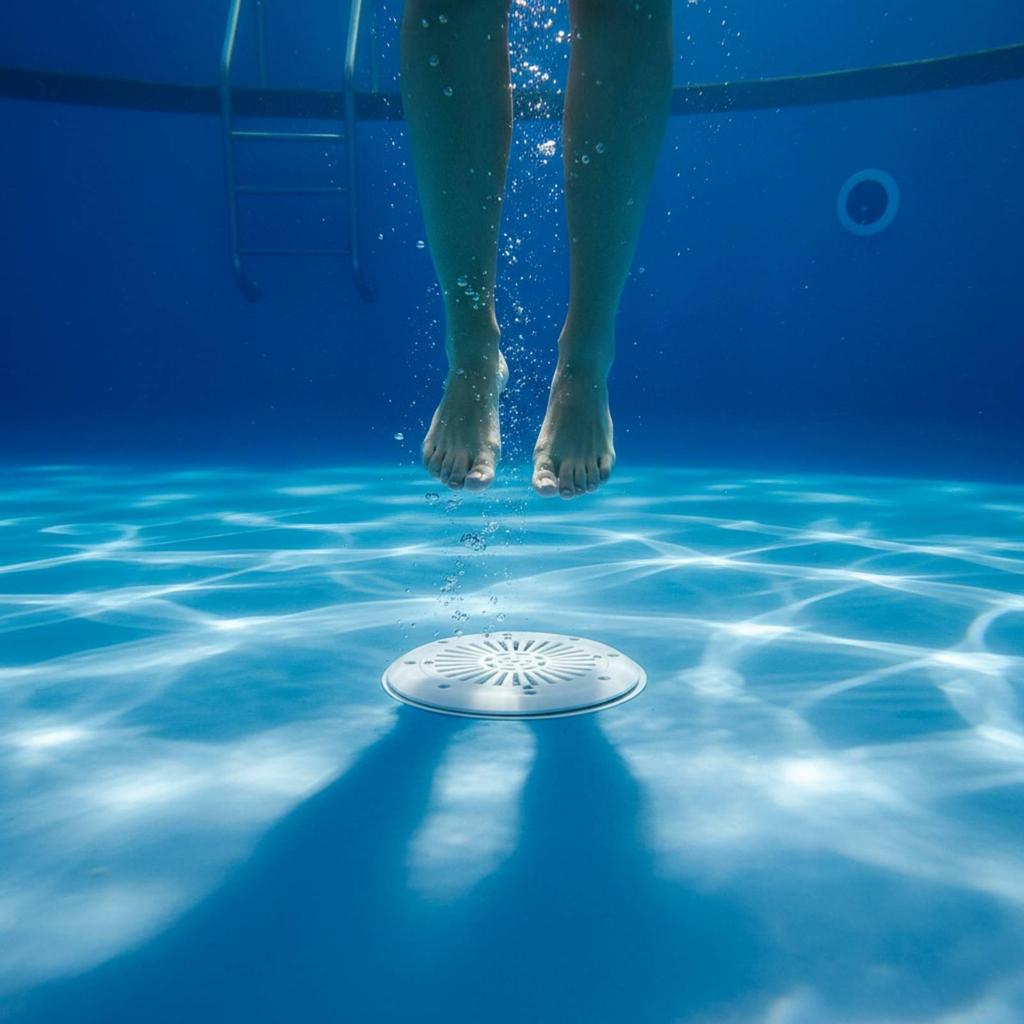 Bottom Drain with Round Cover Plug-and-Play Pool Main Grate Replacement