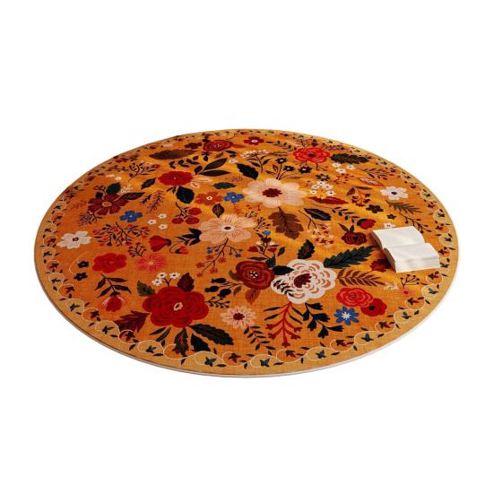 

Flower Area Rug Absorbent Quick Dry Round Plush Floral Floor Mat Washable Non-slip Living Room Bedroom Bathroom Decoration Carpet 60cm