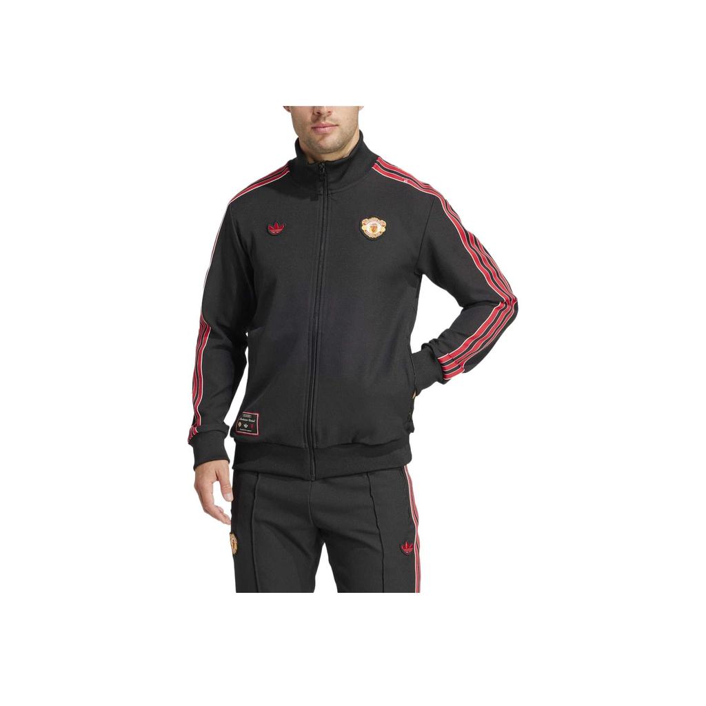 Adidas Originals Manchester Soft Comfortable Zip Collar Long Sleeve Jacket Men Jacket Black JF0358