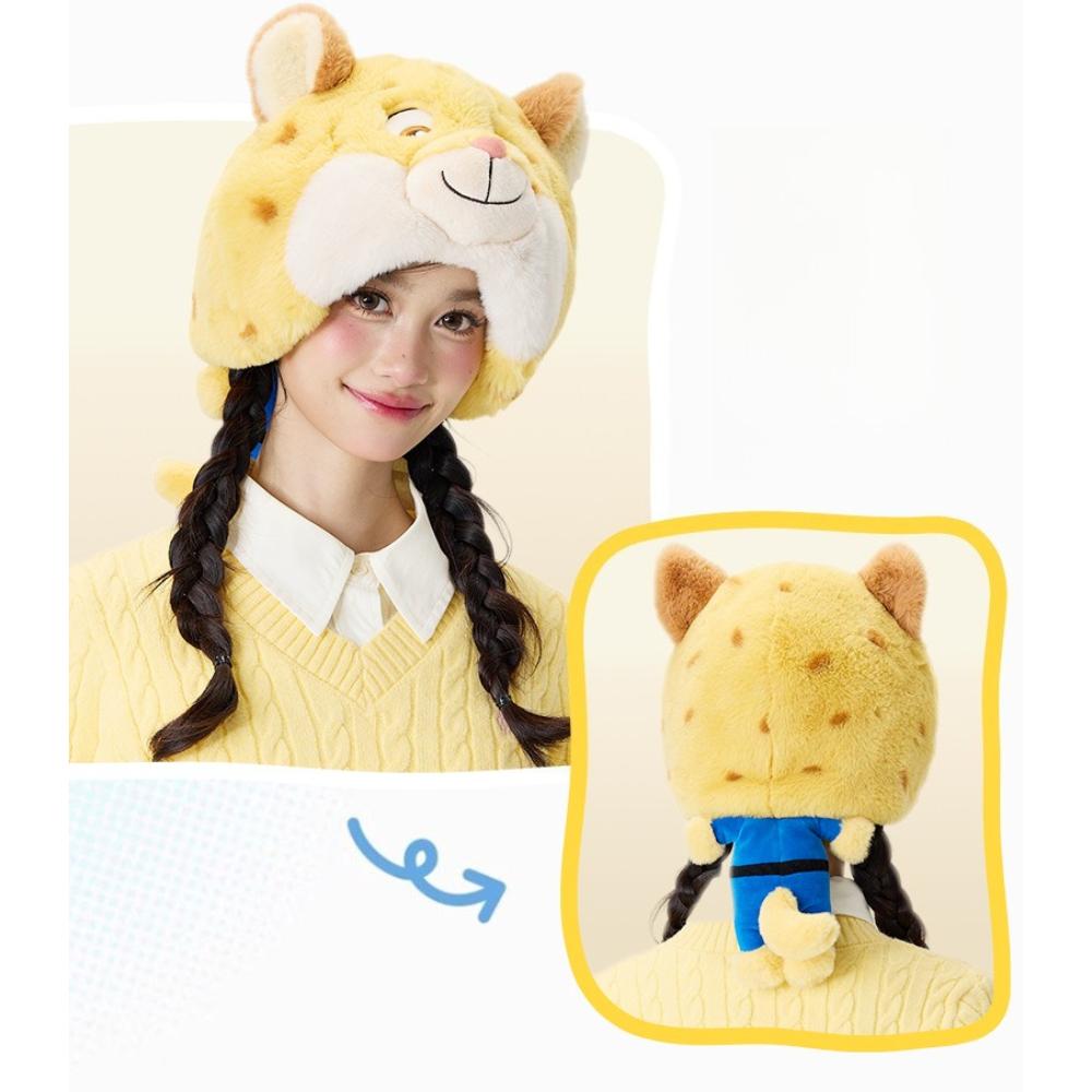 

Желтая мультяшная зимняя шапка, плюшевая шапка-ушанка из искусственного кроличьего меха, милая шапка-бини с животными для детей и взрослых, теплая шапка для холодной погоды