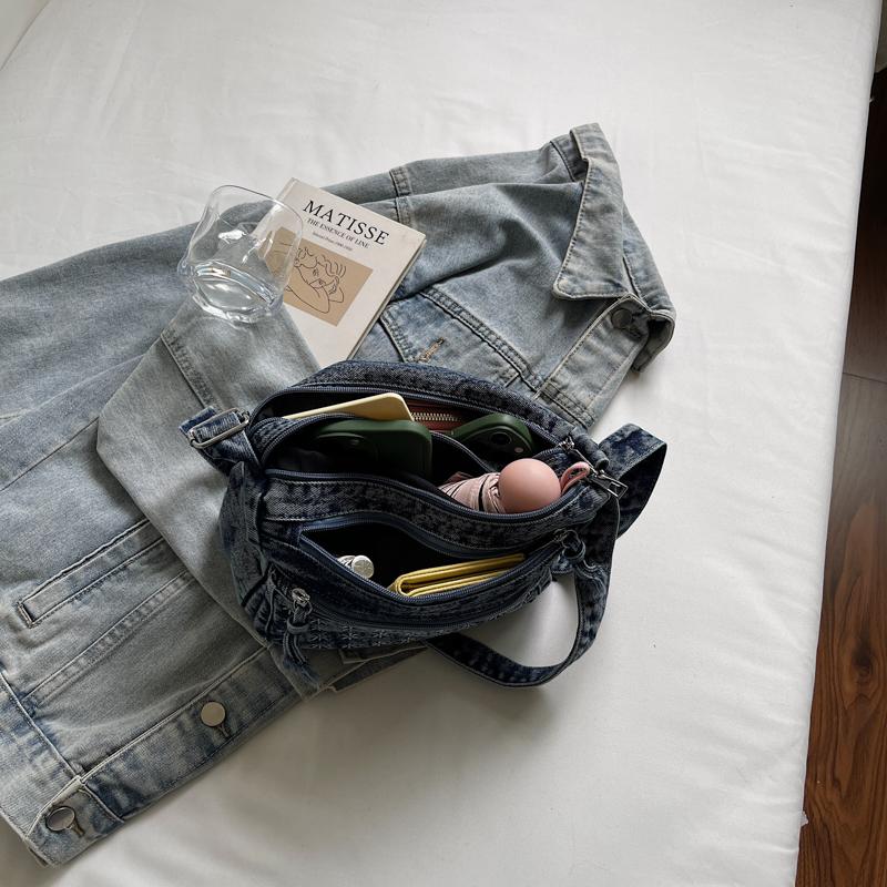 Women's Crossbody Bag Denim Bag Commuter Solid Color Shoulder Crossbody Bag