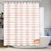 Soft Coral Striped Shower Curtain Pink Bath Decor Watercolor Stripe Waterproof Liner Home Bathroom Drape For On