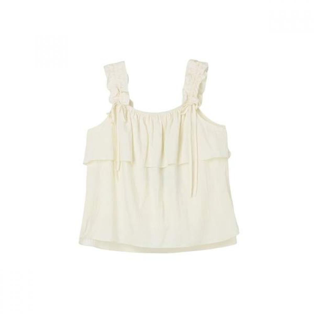 Lap Shoulder Frill Ribbon Blouse As2wb560 LE (lemon)/FF