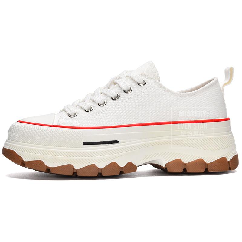 Gorąca sprzedaż wiosna nowe buty płócienne na grubej podeszwie podwyższającej z podeszwą falową 1234