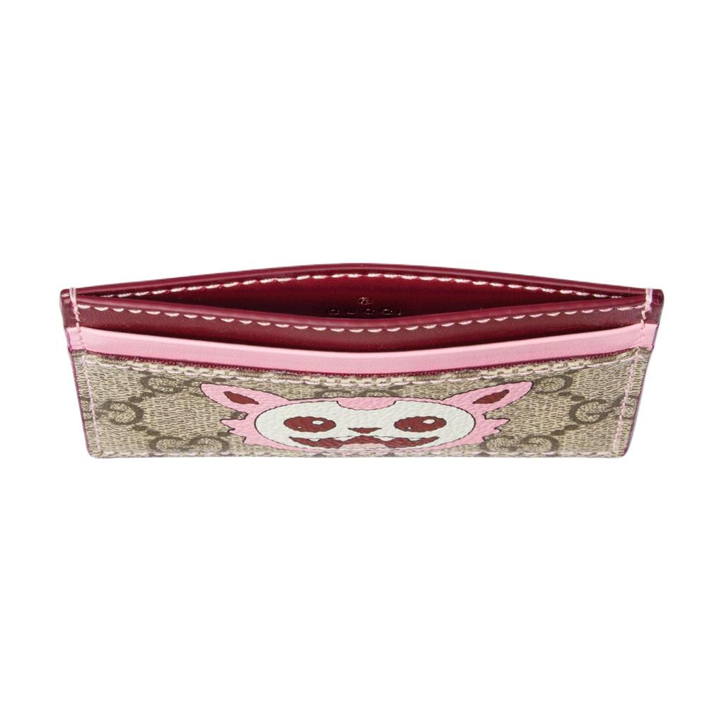 GUCCI Fabric Card Holder Women's Beige 855373-FAFII-9768
