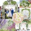2M Τεχνητά Λουλούδια Wisteria Γιρλάντα Κρεμαστό λουλούδι από μεταξωτό αμπέλου για τον κήπο του σπιτιού Εξωτερική τελετή Γάμου Αψίδα Floral διακόσμηση