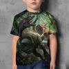 3D Pattern Animal Print Children's T-shirt Short Sleeved Summer Sports Fashion Street Casual Top