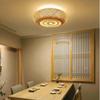 Rattan Flush Mount Ceiling Lights Fixture Boho Handmade Ceiling Chandelier Home Decorative for Bedroom Kitchen Foyer