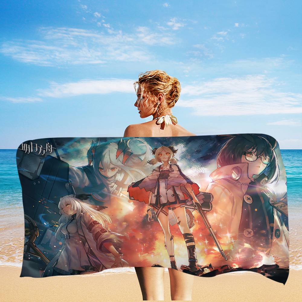 A-Arknights Microfiber Blanket Quick Drying Beach Towels Oversized Printing Super Absorbent Pool Towel Blanket