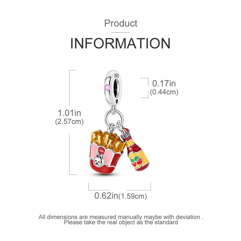 Charm Bead Charms copper Plated Rabbit Tomato Sauce Fries Pendants Compatible With Authentic Bracelets Bead Charms Women Jewellery Making Diy