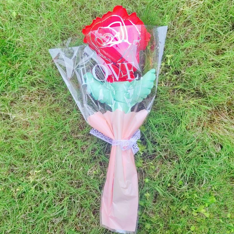 10/50Pcs Carnation Foil Balloons Valentine'S Day Rose Flower Balloon Decoration Valentine'S Day Flower Bouquet Birthday Decor