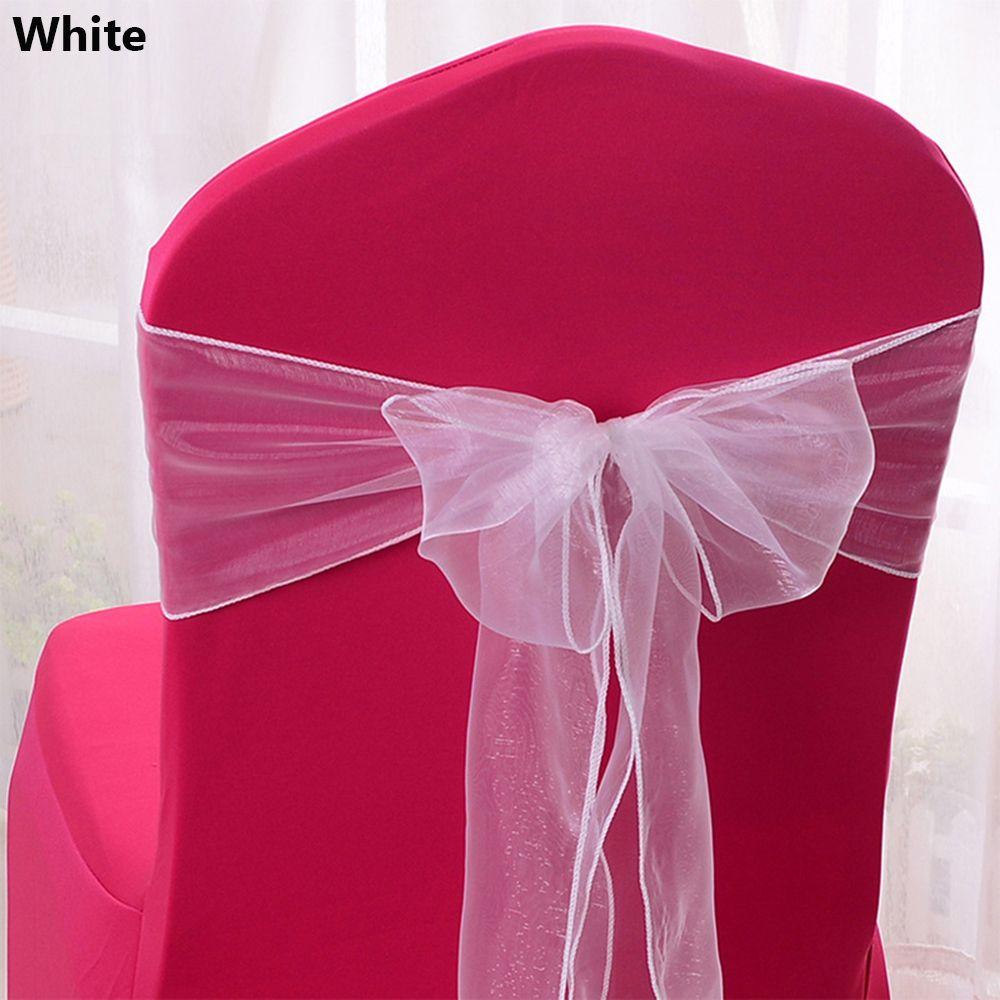 Seat Cover Tie Ribbon Chair Bows Sashes Events Banquets Wedding Reception Supplies Chair Back Decor