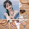 1PC Long Chain Ethnic Style Hair Jewelry Headpieces Forehead Dancing For Women Leaf Tassel Necklace Bohemia Headwear