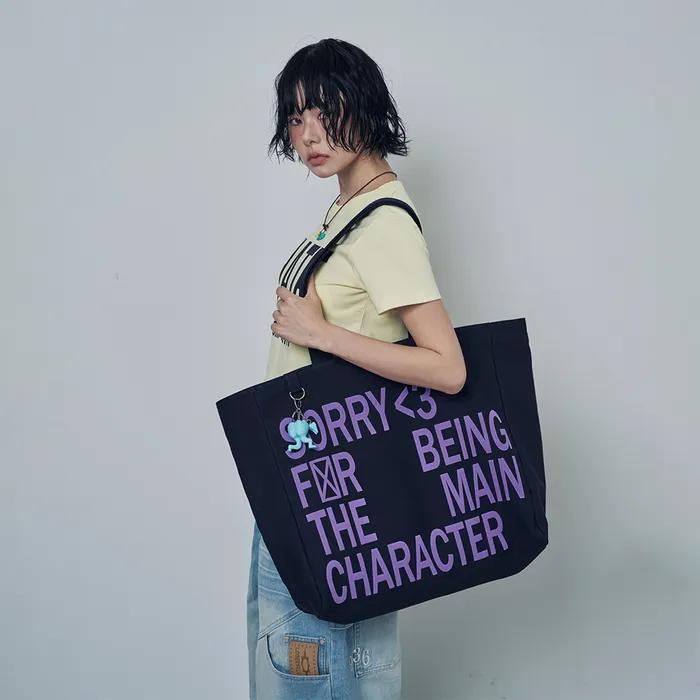 Slogan Logo Big Eco Bag Navy
