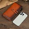 New Men's Long Leather Wallet, New Cowhide Wallet with Multiple Card Slots, Vintage Grip