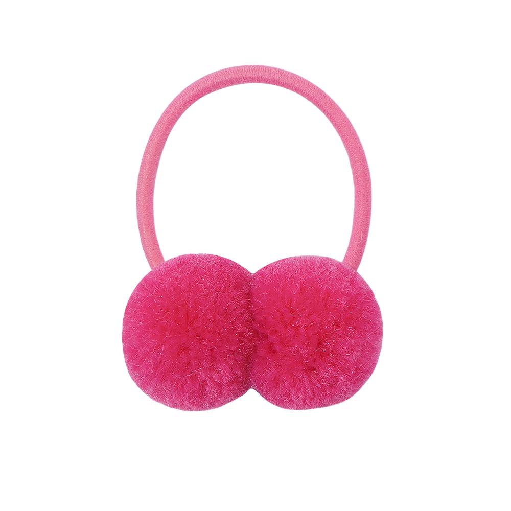 2/6/10Pcs Girls Scrunchies Double Plush Ball Hair Bands Set For Baby Kids Bobbles Elastic Hair Ropes Hair Accessories