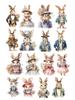 1 set Watercolor rabbit wearing dress and formal attire Stickers DIY Scrapbook Diary Decoration  Album INS Style Stationery
