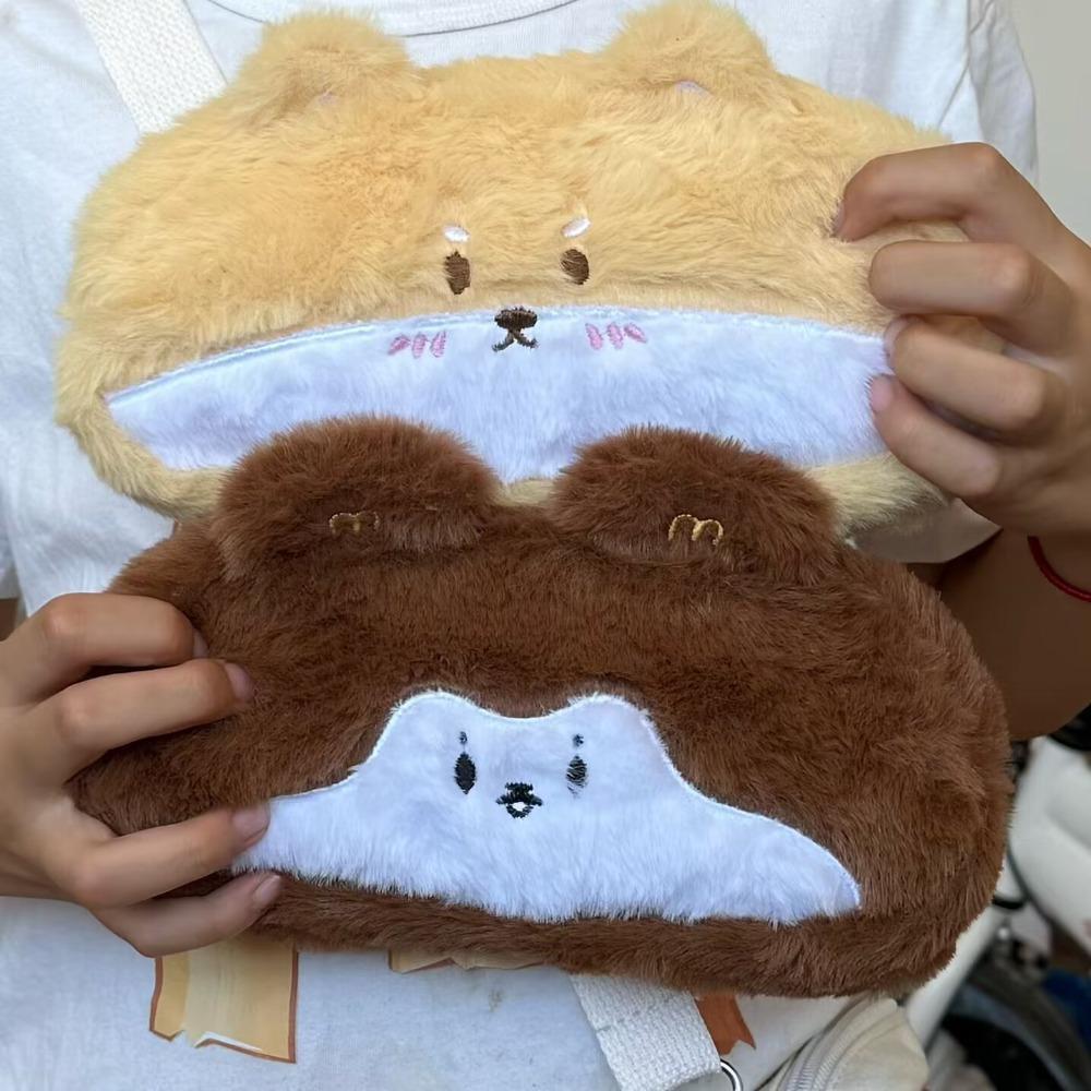 Squirrel Plush Pencil Case Large Capacity Dog Pencil Bag School Supplies Stationery Bag  Learning