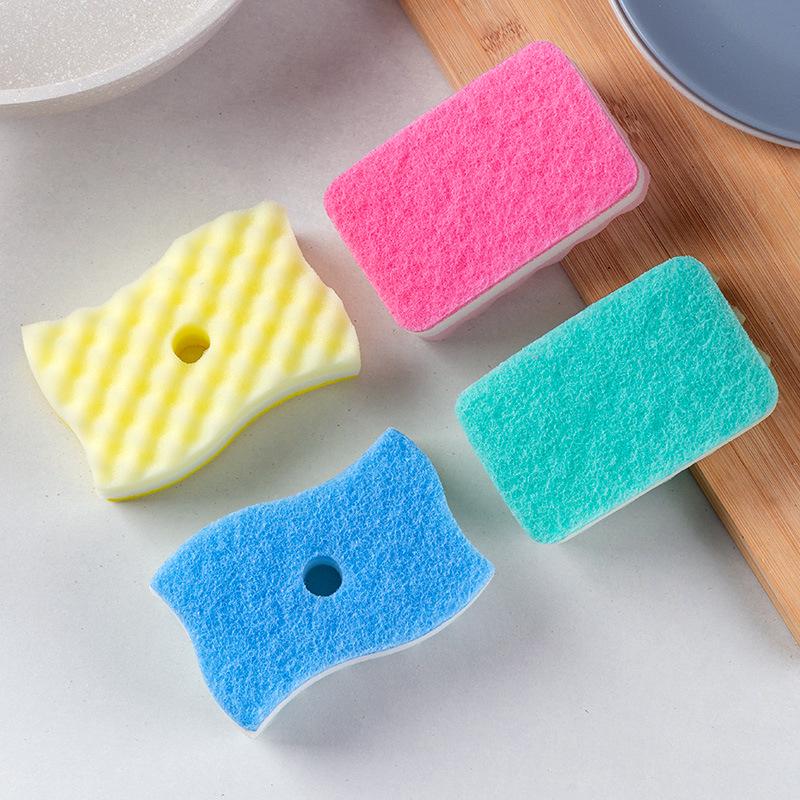 Double-Layer Wave Dishwashing Sponge and Cloth Set