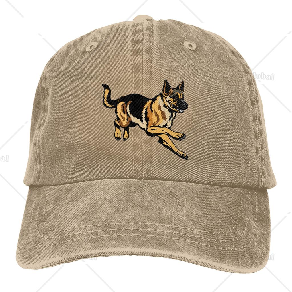 Cotton Baseball Cap Dog German Shepherd Unisex Snapback Caps Men Women Golf Hats Adjustable Washed Denim Cap