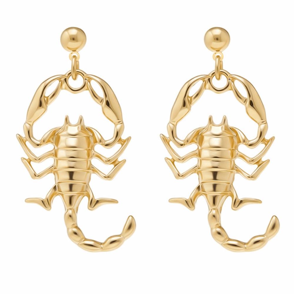 

1 Pair Vintage Style Scorpion Earrings Long Design Exaggerated Insect Stud Earrings Lightweight Alloy Earrings Women Jewelry золотой
