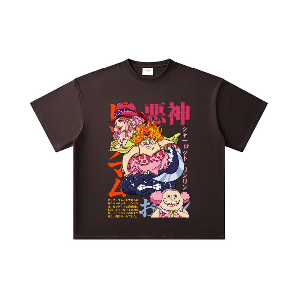 260 GSM Double Yarn 32 Count 100% Cotton One Piece V37 Big Mom Print Unisex Heavy Cotton T Shirt