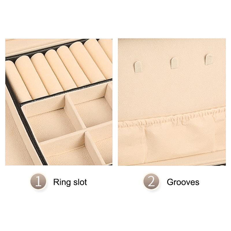 High-Capacity  Pu Leather Jewellery Storage Boxes Portable Travel Jewelry Box Necklace Earrings Ring Jewelry Organize