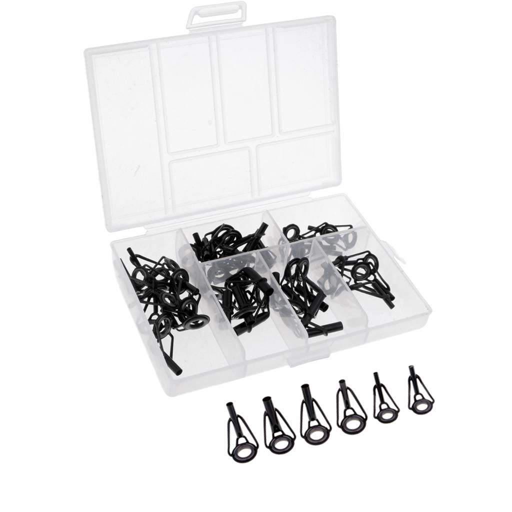 10pcs Stainless Steel Fishing Rod Guides Set Tips Rings for Lure Rod, Rod