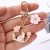 Accessories Headset Pendant Bag Ornaments Pink Sakura Rabbit Cat Keychain Bag Pendants Key Rings