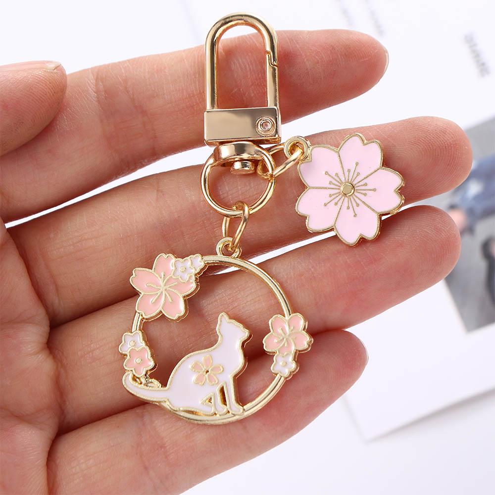 Accessories Headset Pendant Bag Ornaments Pink Sakura Rabbit Cat Keychain Bag Pendants Key Rings